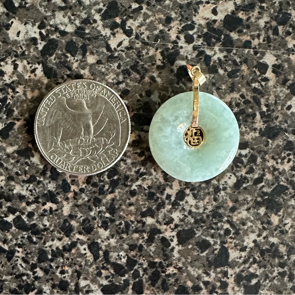 14K Gold Jadeite Pendant
